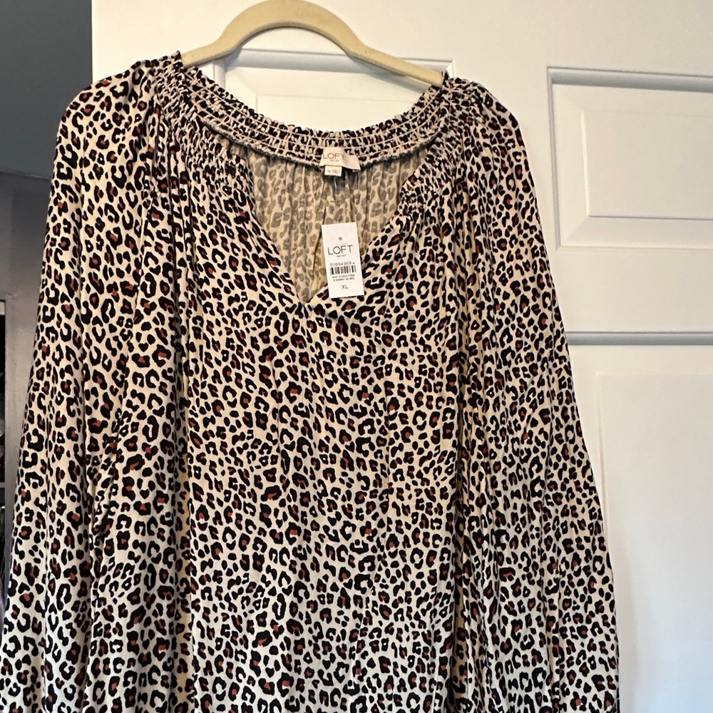 LOFT Animal Print Blouse-NWT